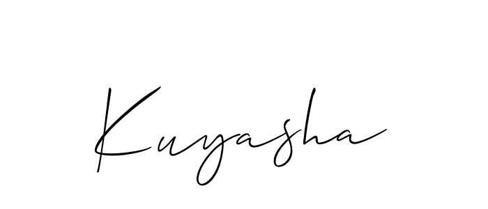Design your own signature with our free online signature maker. With this signature software, you can create a handwritten (Allison_Script) signature for name Kuyasha. Kuyasha signature style 2 images and pictures png