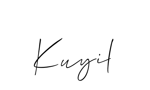 You should practise on your own different ways (Allison_Script) to write your name (Kuyil) in signature. don't let someone else do it for you. Kuyil signature style 2 images and pictures png