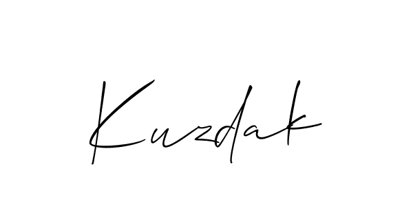 Create a beautiful signature design for name Kuzdak. With this signature (Allison_Script) fonts, you can make a handwritten signature for free. Kuzdak signature style 2 images and pictures png
