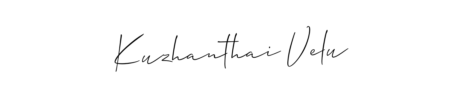 How to Draw Kuzhanthai Velu signature style? Allison_Script is a latest design signature styles for name Kuzhanthai Velu. Kuzhanthai Velu signature style 2 images and pictures png