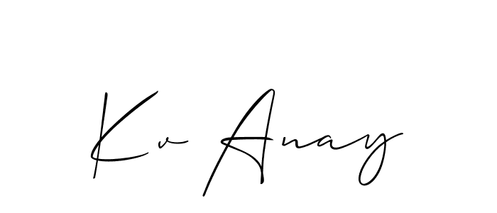 Check out images of Autograph of Kv Anay name. Actor Kv Anay Signature Style. Allison_Script is a professional sign style online. Kv Anay signature style 2 images and pictures png