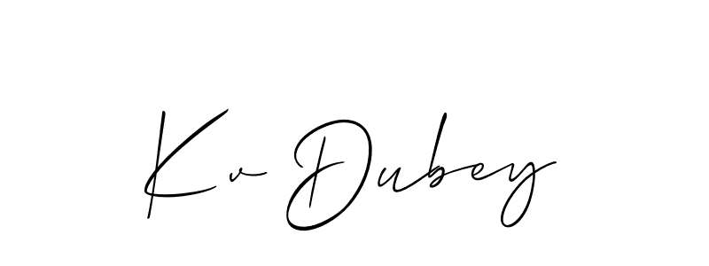 Make a beautiful signature design for name Kv Dubey. With this signature (Allison_Script) style, you can create a handwritten signature for free. Kv Dubey signature style 2 images and pictures png