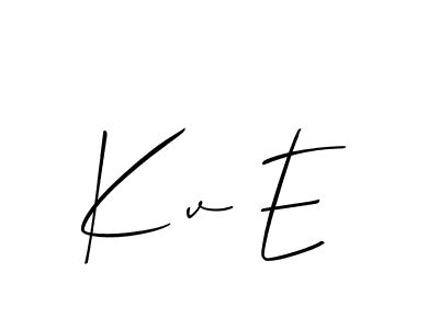 Create a beautiful signature design for name Kv E. With this signature (Allison_Script) fonts, you can make a handwritten signature for free. Kv E signature style 2 images and pictures png