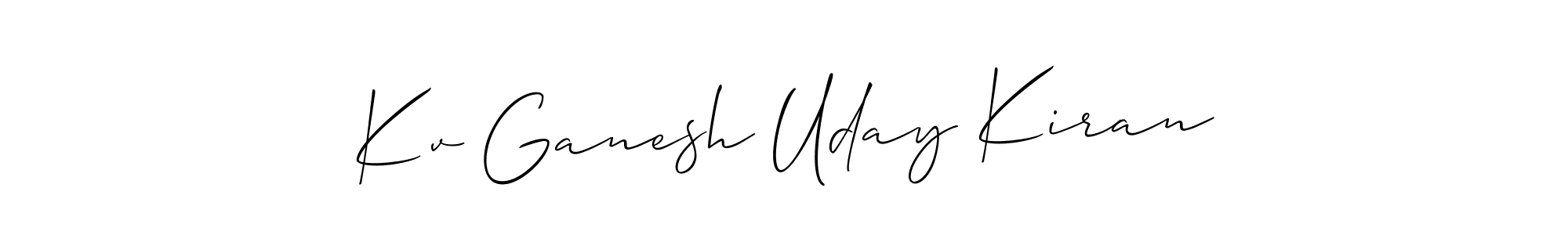 Use a signature maker to create a handwritten signature online. With this signature software, you can design (Allison_Script) your own signature for name Kv Ganesh Uday Kiran. Kv Ganesh Uday Kiran signature style 2 images and pictures png