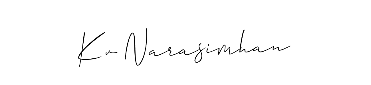 Also You can easily find your signature by using the search form. We will create Kv Narasimhan name handwritten signature images for you free of cost using Allison_Script sign style. Kv Narasimhan signature style 2 images and pictures png