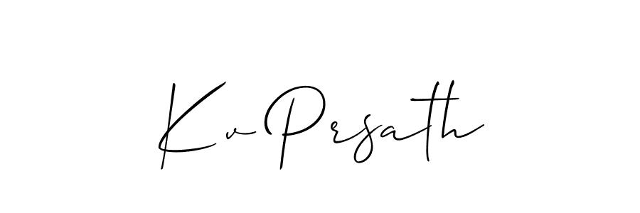 It looks lik you need a new signature style for name Kv Prsath. Design unique handwritten (Allison_Script) signature with our free signature maker in just a few clicks. Kv Prsath signature style 2 images and pictures png