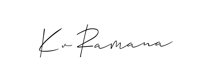 Make a beautiful signature design for name Kv Ramana. With this signature (Allison_Script) style, you can create a handwritten signature for free. Kv Ramana signature style 2 images and pictures png