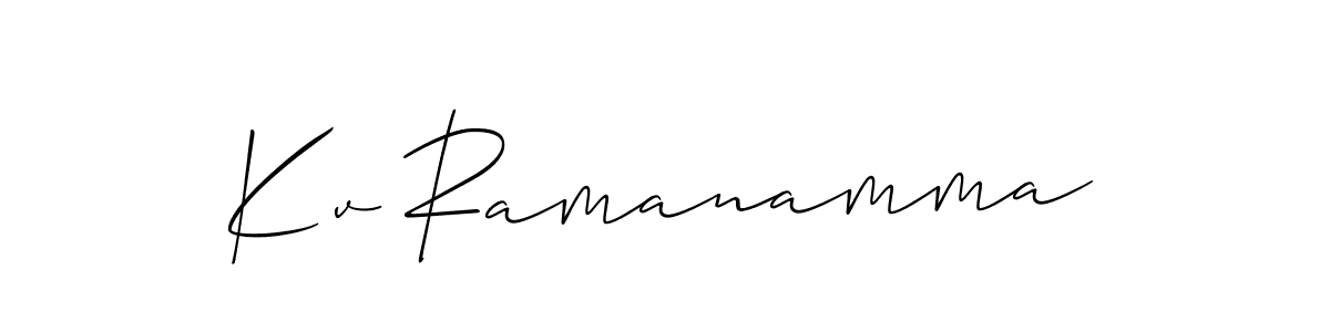 Design your own signature with our free online signature maker. With this signature software, you can create a handwritten (Allison_Script) signature for name Kv Ramanamma. Kv Ramanamma signature style 2 images and pictures png