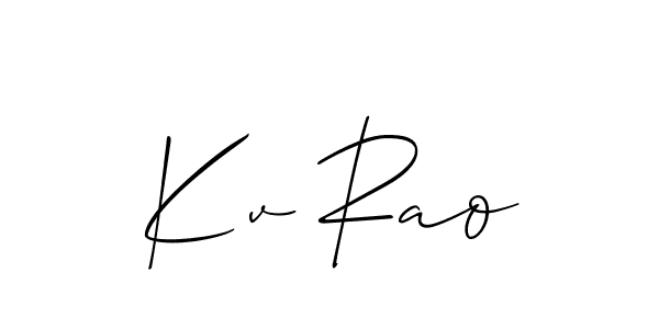 Use a signature maker to create a handwritten signature online. With this signature software, you can design (Allison_Script) your own signature for name Kv Rao. Kv Rao signature style 2 images and pictures png