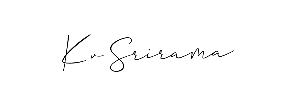 Make a beautiful signature design for name Kv Srirama. With this signature (Allison_Script) style, you can create a handwritten signature for free. Kv Srirama signature style 2 images and pictures png
