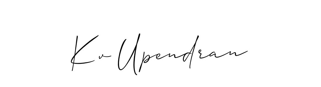 You should practise on your own different ways (Allison_Script) to write your name (Kv Upendran) in signature. don't let someone else do it for you. Kv Upendran signature style 2 images and pictures png