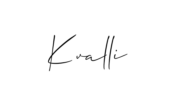 It looks lik you need a new signature style for name Kvalli. Design unique handwritten (Allison_Script) signature with our free signature maker in just a few clicks. Kvalli signature style 2 images and pictures png