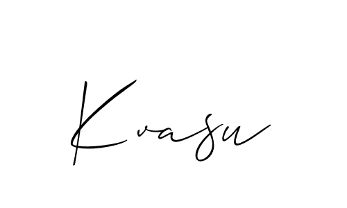 Allison_Script is a professional signature style that is perfect for those who want to add a touch of class to their signature. It is also a great choice for those who want to make their signature more unique. Get Kvasu name to fancy signature for free. Kvasu signature style 2 images and pictures png