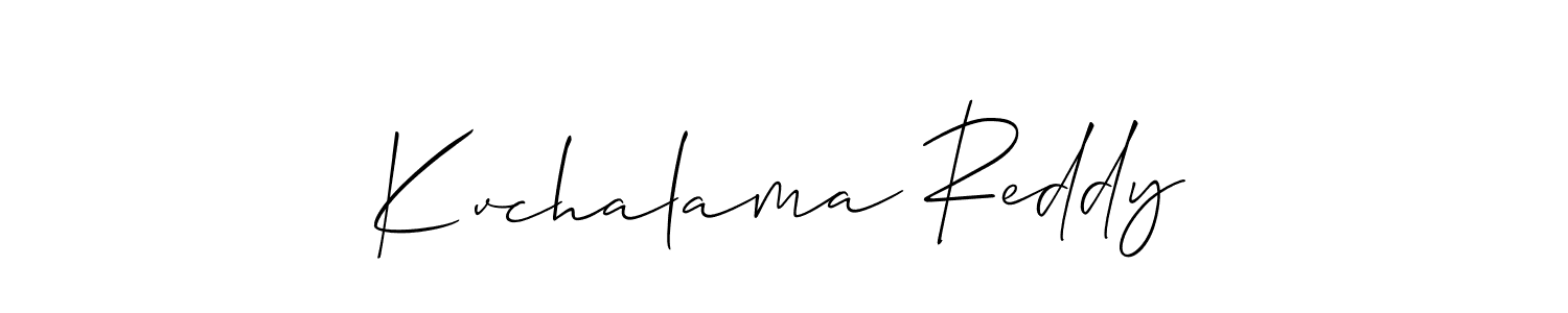 Use a signature maker to create a handwritten signature online. With this signature software, you can design (Allison_Script) your own signature for name Kvchalama Reddy. Kvchalama Reddy signature style 2 images and pictures png