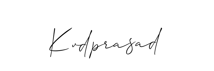 How to make Kvdprasad name signature. Use Allison_Script style for creating short signs online. This is the latest handwritten sign. Kvdprasad signature style 2 images and pictures png