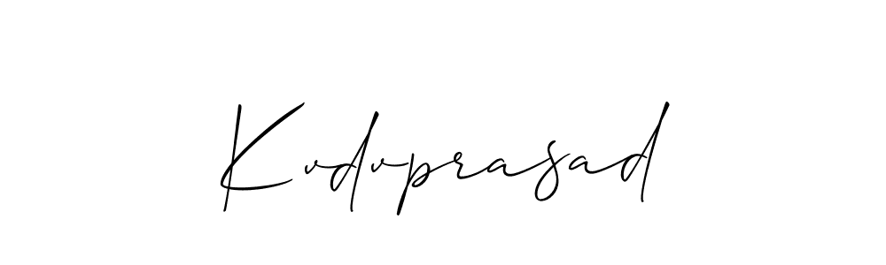 How to make Kvdvprasad name signature. Use Allison_Script style for creating short signs online. This is the latest handwritten sign. Kvdvprasad signature style 2 images and pictures png