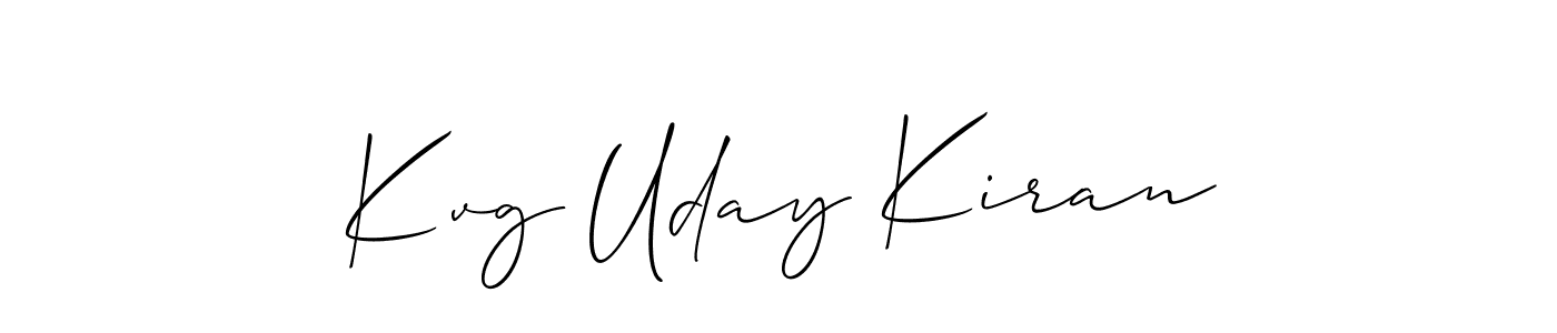 Use a signature maker to create a handwritten signature online. With this signature software, you can design (Allison_Script) your own signature for name Kvg Uday Kiran. Kvg Uday Kiran signature style 2 images and pictures png