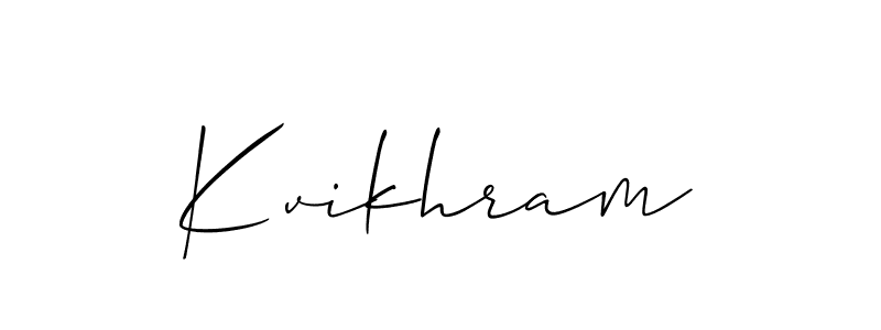 Design your own signature with our free online signature maker. With this signature software, you can create a handwritten (Allison_Script) signature for name Kvikhram. Kvikhram signature style 2 images and pictures png