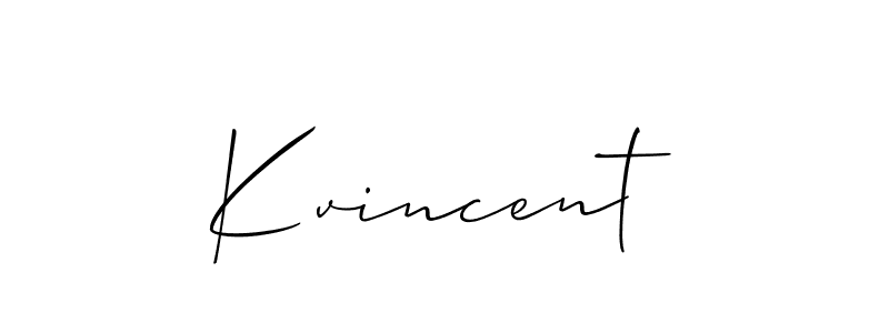 The best way (Allison_Script) to make a short signature is to pick only two or three words in your name. The name Kvincent include a total of six letters. For converting this name. Kvincent signature style 2 images and pictures png