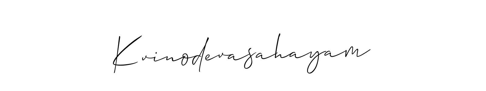 Use a signature maker to create a handwritten signature online. With this signature software, you can design (Allison_Script) your own signature for name Kvinodevasahayam. Kvinodevasahayam signature style 2 images and pictures png