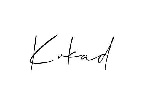 Design your own signature with our free online signature maker. With this signature software, you can create a handwritten (Allison_Script) signature for name Kvkad. Kvkad signature style 2 images and pictures png