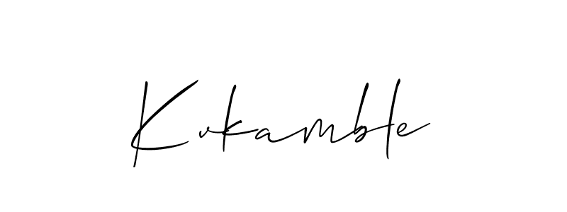 Make a beautiful signature design for name Kvkamble. With this signature (Allison_Script) style, you can create a handwritten signature for free. Kvkamble signature style 2 images and pictures png