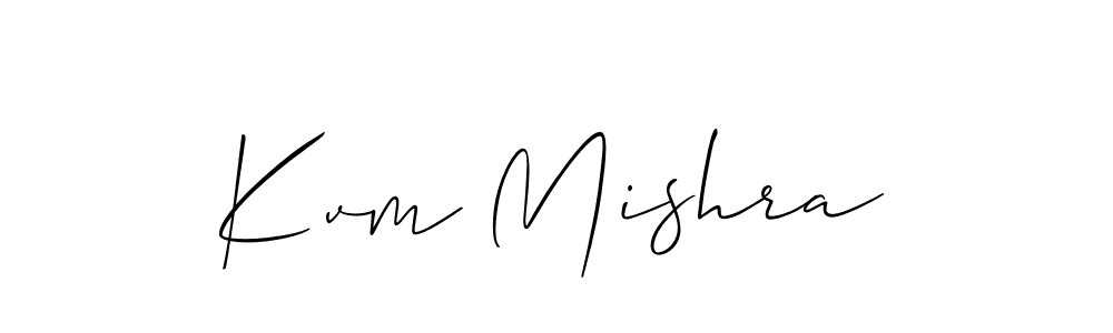 Use a signature maker to create a handwritten signature online. With this signature software, you can design (Allison_Script) your own signature for name Kvm Mishra. Kvm Mishra signature style 2 images and pictures png