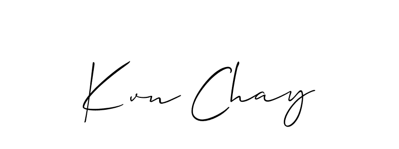 You should practise on your own different ways (Allison_Script) to write your name (Kvn Chay) in signature. don't let someone else do it for you. Kvn Chay signature style 2 images and pictures png