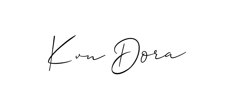 Make a beautiful signature design for name Kvn Dora. With this signature (Allison_Script) style, you can create a handwritten signature for free. Kvn Dora signature style 2 images and pictures png