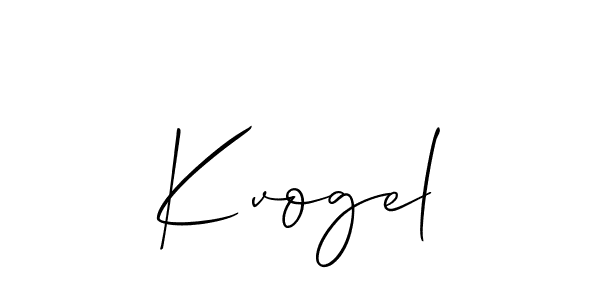 Create a beautiful signature design for name Kvogel. With this signature (Allison_Script) fonts, you can make a handwritten signature for free. Kvogel signature style 2 images and pictures png