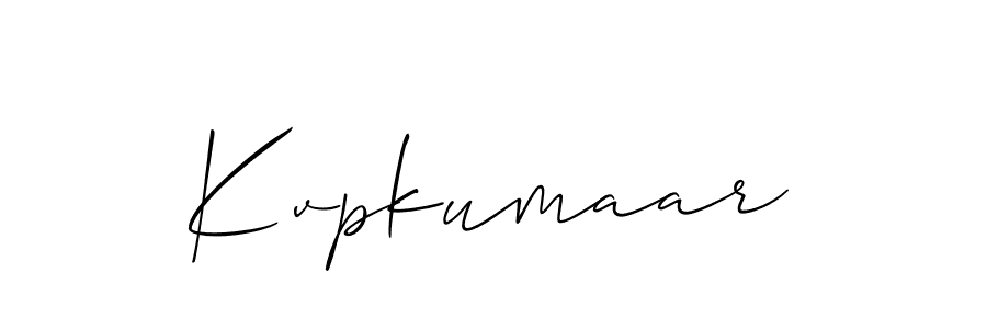 Make a short Kvpkumaar signature style. Manage your documents anywhere anytime using Allison_Script. Create and add eSignatures, submit forms, share and send files easily. Kvpkumaar signature style 2 images and pictures png