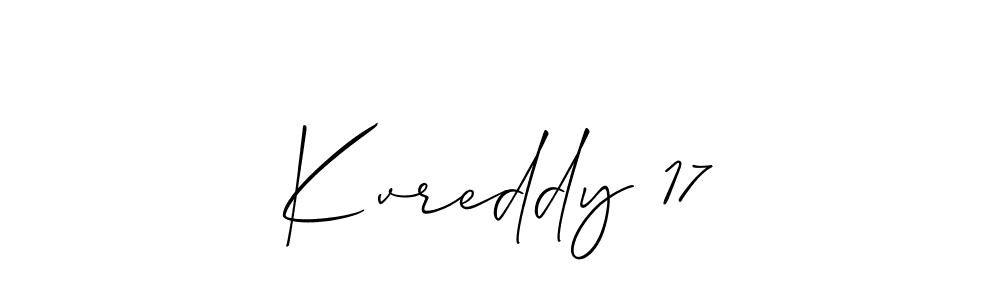 Allison_Script is a professional signature style that is perfect for those who want to add a touch of class to their signature. It is also a great choice for those who want to make their signature more unique. Get Kvreddy 17 name to fancy signature for free. Kvreddy 17 signature style 2 images and pictures png