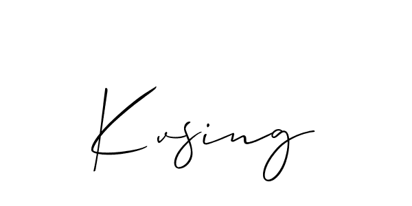 How to Draw Kvsing signature style? Allison_Script is a latest design signature styles for name Kvsing. Kvsing signature style 2 images and pictures png