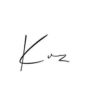 How to make Kvz signature? Allison_Script is a professional autograph style. Create handwritten signature for Kvz name. Kvz signature style 2 images and pictures png