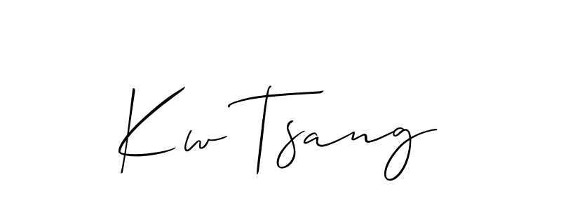 Similarly Allison_Script is the best handwritten signature design. Signature creator online .You can use it as an online autograph creator for name Kw Tsang. Kw Tsang signature style 2 images and pictures png