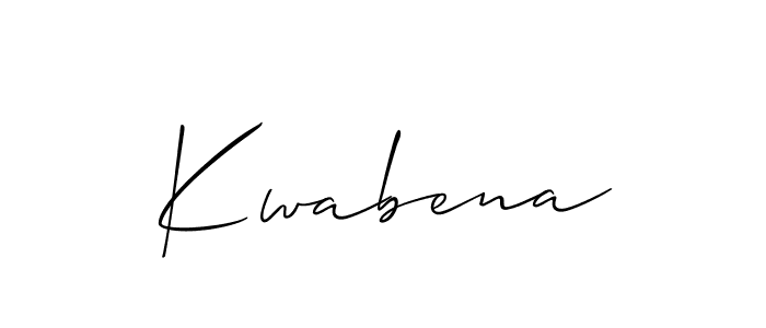 Design your own signature with our free online signature maker. With this signature software, you can create a handwritten (Allison_Script) signature for name Kwabena. Kwabena signature style 2 images and pictures png