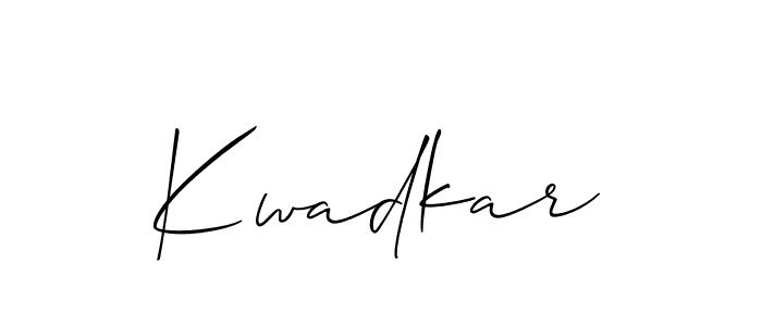 Design your own signature with our free online signature maker. With this signature software, you can create a handwritten (Allison_Script) signature for name Kwadkar. Kwadkar signature style 2 images and pictures png