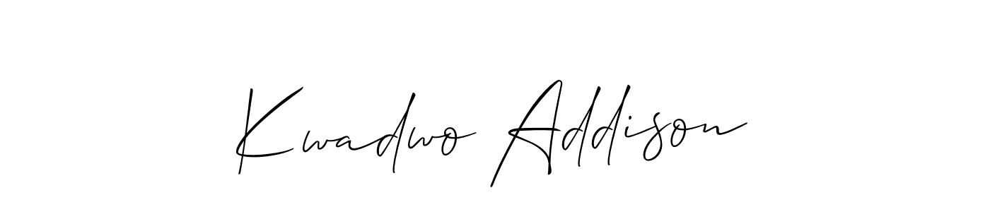 How to make Kwadwo Addison signature? Allison_Script is a professional autograph style. Create handwritten signature for Kwadwo Addison name. Kwadwo Addison signature style 2 images and pictures png