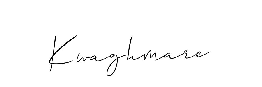 Use a signature maker to create a handwritten signature online. With this signature software, you can design (Allison_Script) your own signature for name Kwaghmare. Kwaghmare signature style 2 images and pictures png