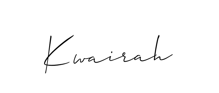 Also You can easily find your signature by using the search form. We will create Kwairah name handwritten signature images for you free of cost using Allison_Script sign style. Kwairah signature style 2 images and pictures png