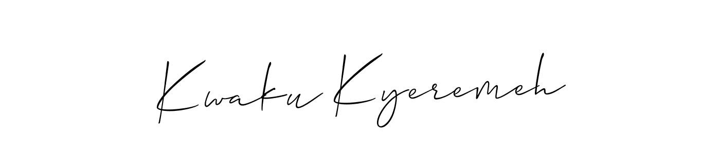 if you are searching for the best signature style for your name Kwaku Kyeremeh. so please give up your signature search. here we have designed multiple signature styles  using Allison_Script. Kwaku Kyeremeh signature style 2 images and pictures png