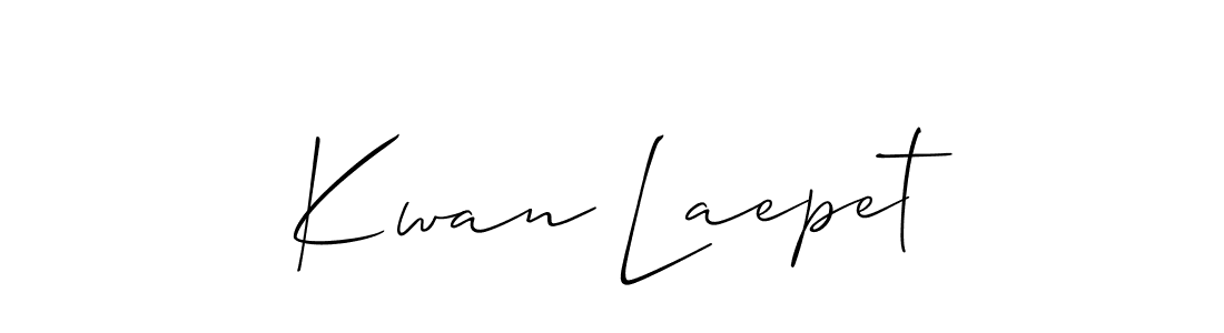 Make a short Kwan Laepet signature style. Manage your documents anywhere anytime using Allison_Script. Create and add eSignatures, submit forms, share and send files easily. Kwan Laepet signature style 2 images and pictures png