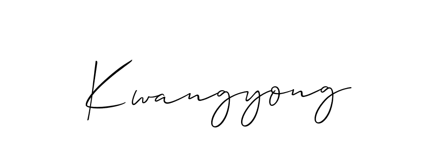 Use a signature maker to create a handwritten signature online. With this signature software, you can design (Allison_Script) your own signature for name Kwangyong. Kwangyong signature style 2 images and pictures png