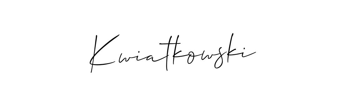 Use a signature maker to create a handwritten signature online. With this signature software, you can design (Allison_Script) your own signature for name Kwiatkowski. Kwiatkowski signature style 2 images and pictures png