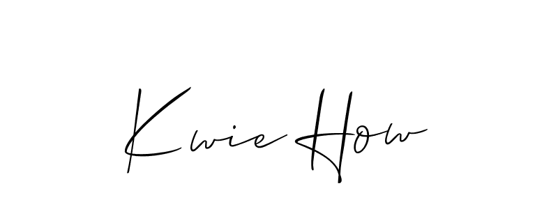 It looks lik you need a new signature style for name Kwie How. Design unique handwritten (Allison_Script) signature with our free signature maker in just a few clicks. Kwie How signature style 2 images and pictures png