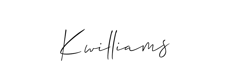 Make a short Kwilliams signature style. Manage your documents anywhere anytime using Allison_Script. Create and add eSignatures, submit forms, share and send files easily. Kwilliams signature style 2 images and pictures png