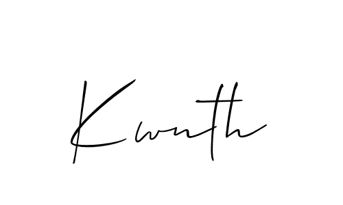 How to Draw Kwnth signature style? Allison_Script is a latest design signature styles for name Kwnth. Kwnth signature style 2 images and pictures png