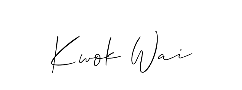 Allison_Script is a professional signature style that is perfect for those who want to add a touch of class to their signature. It is also a great choice for those who want to make their signature more unique. Get Kwok Wai name to fancy signature for free. Kwok Wai signature style 2 images and pictures png