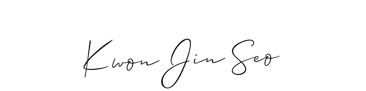 Also You can easily find your signature by using the search form. We will create Kwon Jin Seo name handwritten signature images for you free of cost using Allison_Script sign style. Kwon Jin Seo signature style 2 images and pictures png