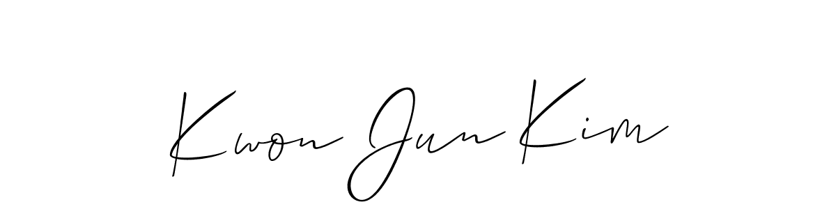 It looks lik you need a new signature style for name Kwon Jun Kim. Design unique handwritten (Allison_Script) signature with our free signature maker in just a few clicks. Kwon Jun Kim signature style 2 images and pictures png